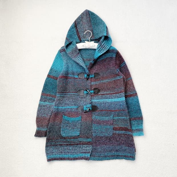 미사 임수정깔 블루x보라 떡볶이 후드 가디건