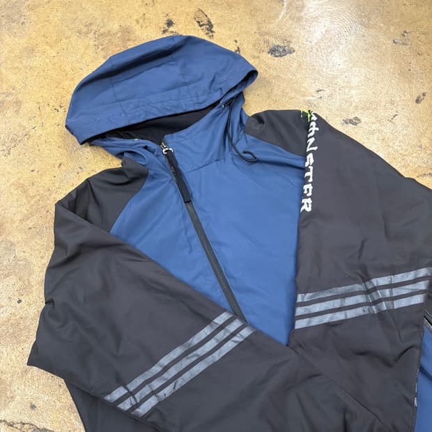 [정품/M] 몬스터 에너지 바람막이 자켓 블랙블루 b14