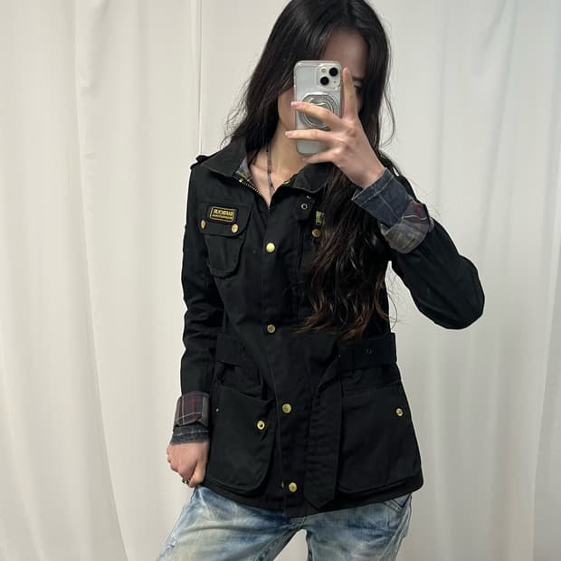 Barbour Black International Wax Jacket 
