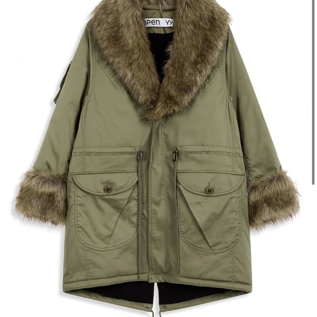 OPEN YY FAUX FUR TRIMMING SAFARI JACKET 