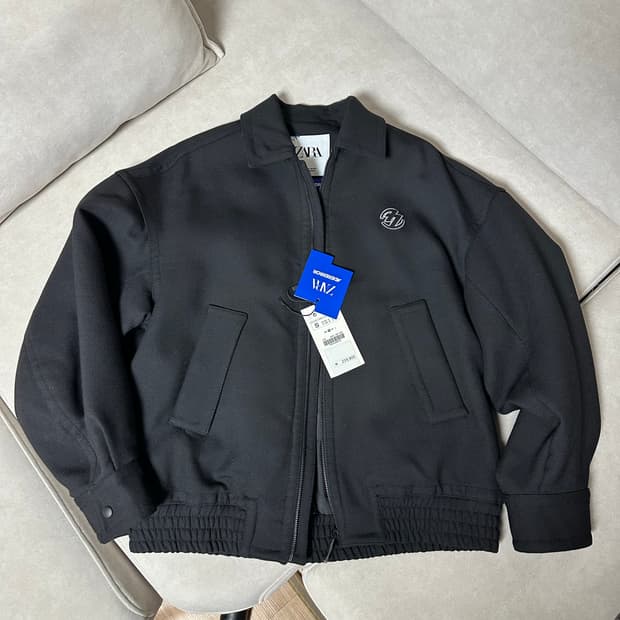 자라 x 아더에러 오버사이즈 칼라 봄버 자켓 블랙 S