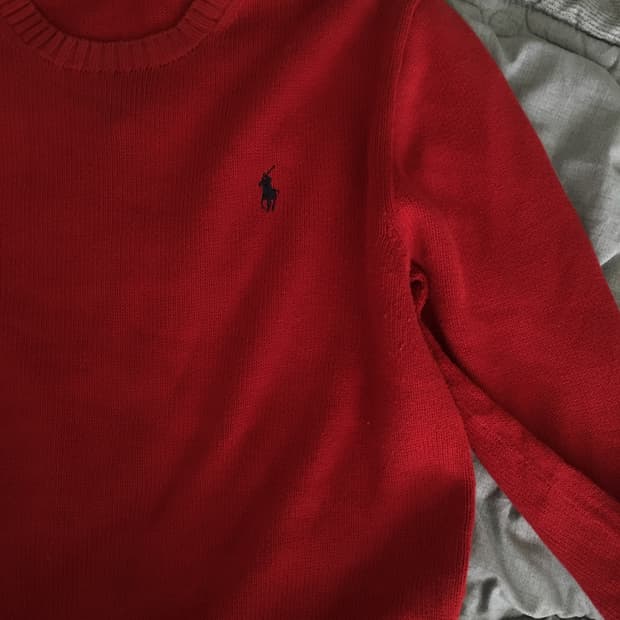 폴로랄프로렌 레드 빈티지 니트