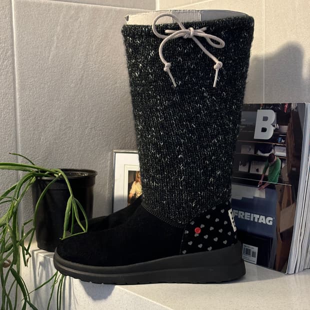 어그 니트 스웨이드 부츠
