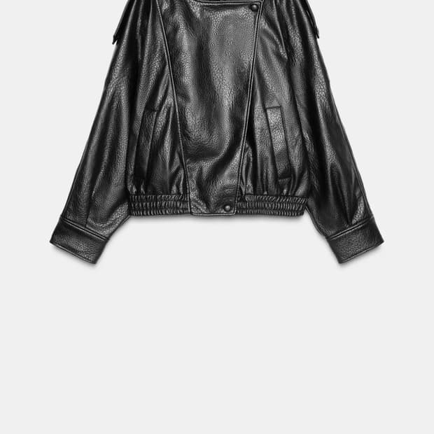 자라 페이크 레더 점퍼