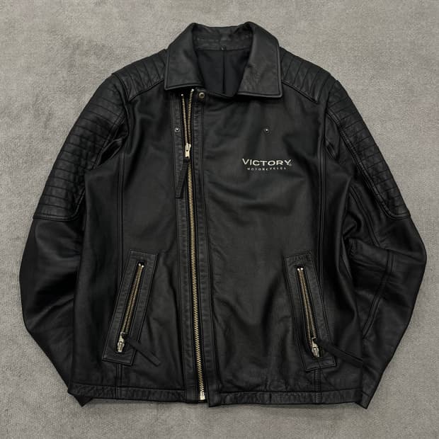 L 빈티지 Victory usa 모터사이클 라이더 자켓