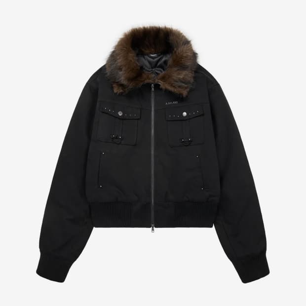 Studded High Neck Fur Jacket 1사이즈 구매합니다