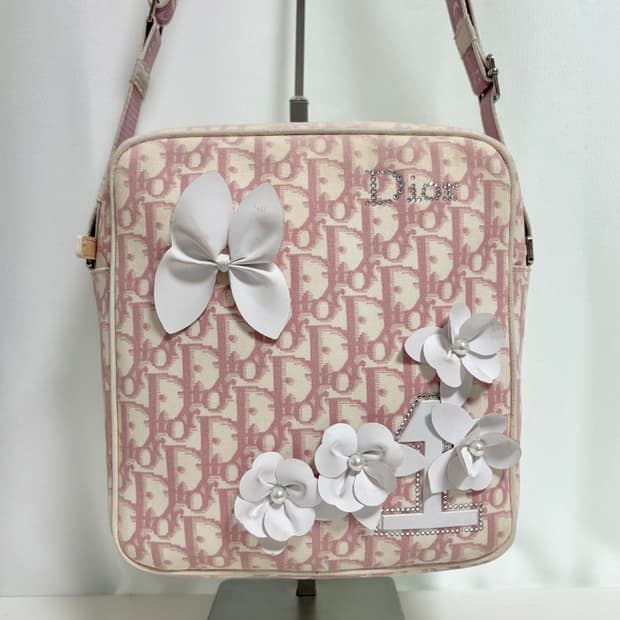 디올 오블리크 걸리 핑크 크로스백