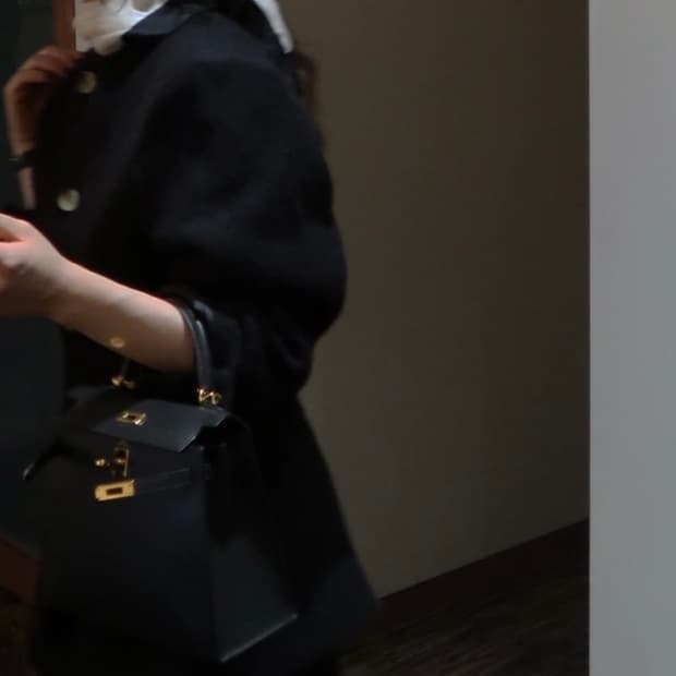 프레클 알파카 노카라 자켓 블랙 