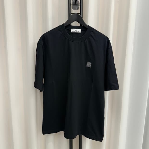[백화점판/XL] 25SS 스톤아일랜드 패치 반팔 블랙