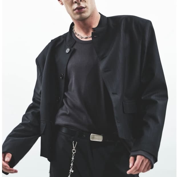 구매 helet STRIPE STAND COLLAR JACKET