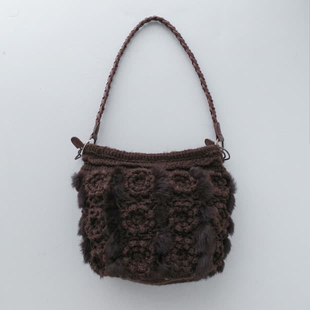 fur knit bag