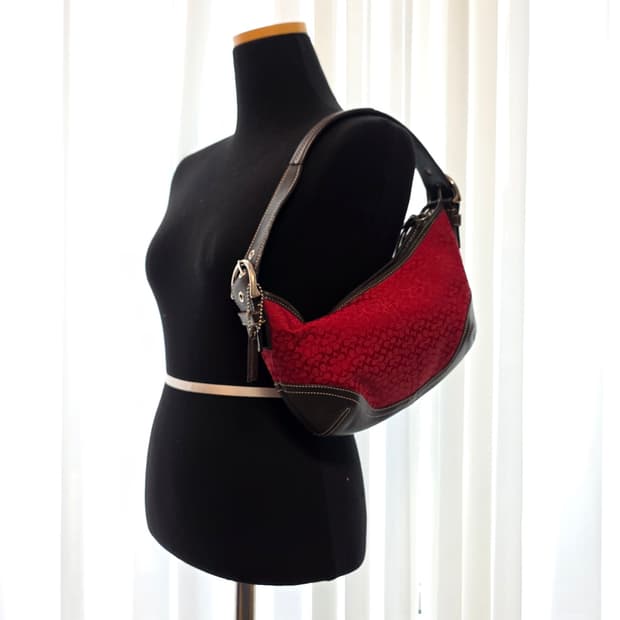 00s coach 6351 시그니처 레드 소호백 y2k