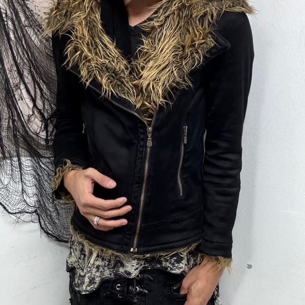 [TORNADO MART]Archive Fur Trimming Black