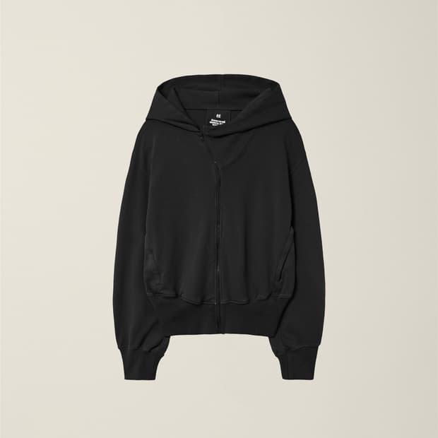 MENS GARMENT DYED CURVED HOODED ZIP JACK