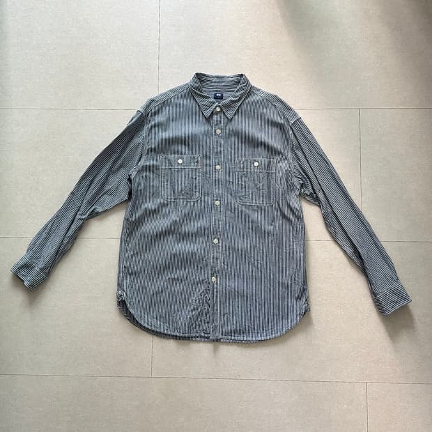 [L] 유니클로 샴브레이 히코리 셔츠