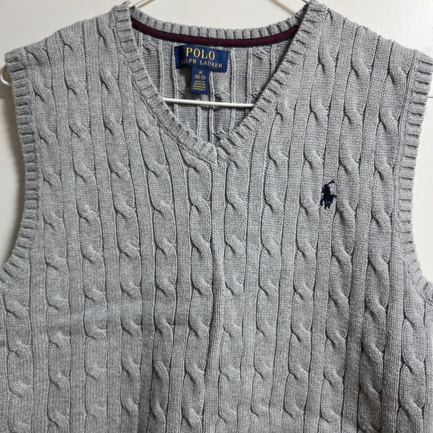 새상품) 폴로 보이즈 베스트 그레이 M (여자성인55사이즈)