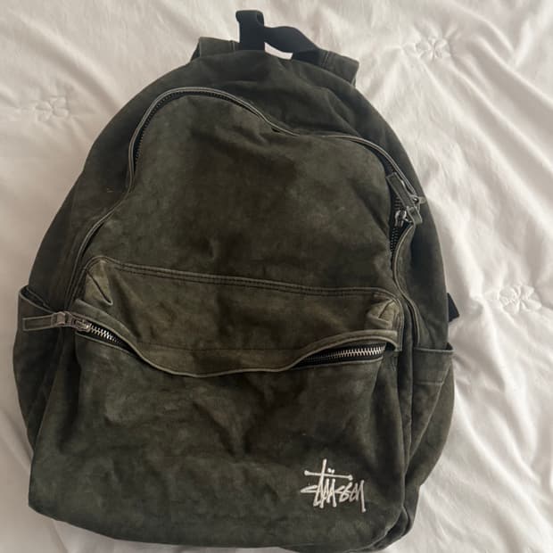 스투시 캔버스 백팩 워시드 블랙