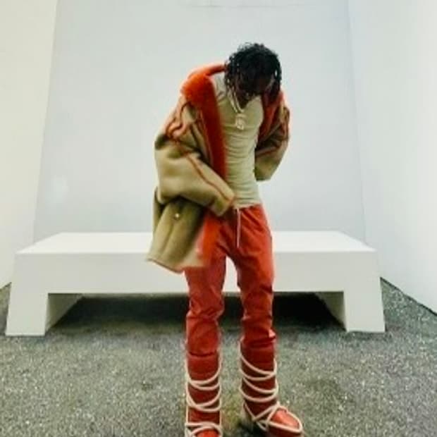 릭오웬스 22FW 루나 패딩 부츠 오렌지 44사이즈