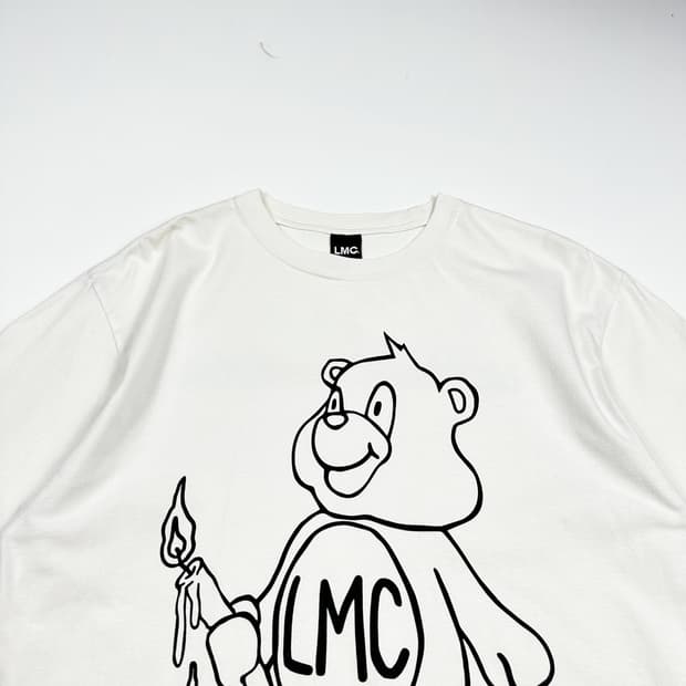 LMC 곰돌이 프린팅 화이트 반팔 티셔츠 (M)