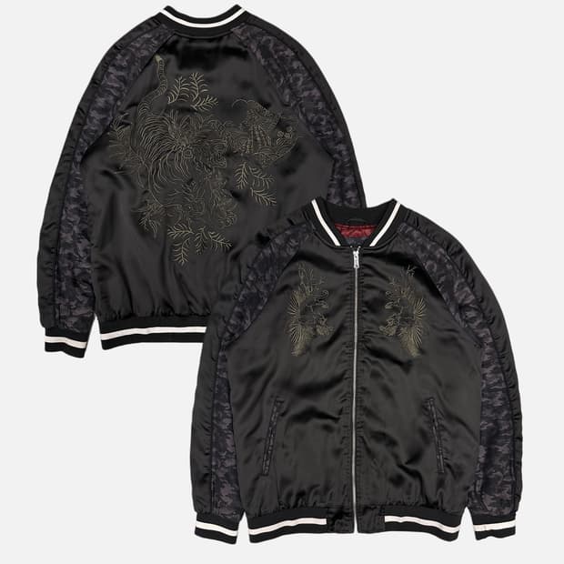 oriental embroidery camo sleeve sukajan