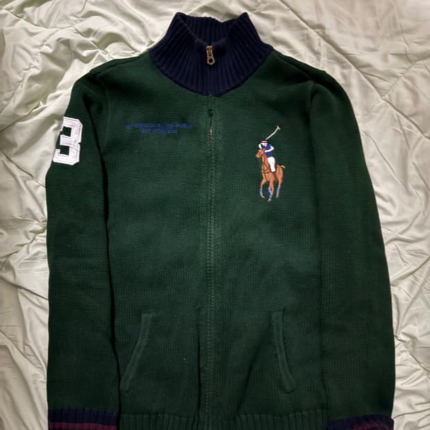 빅포니 니트 집업