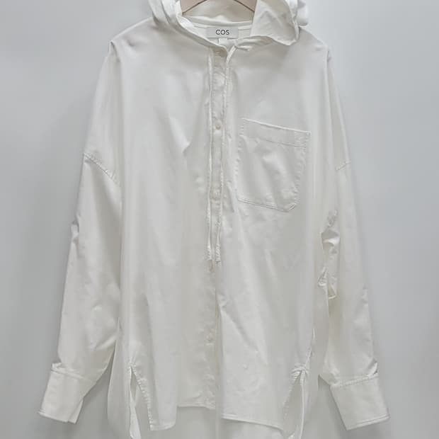 COS 24SS 코스 루즈핏 후드 셔츠 아우터 / 여 EUR 34 화이트