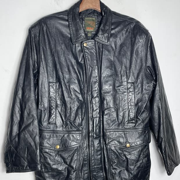 유니클로 오리지널 블랙 레더 자켓