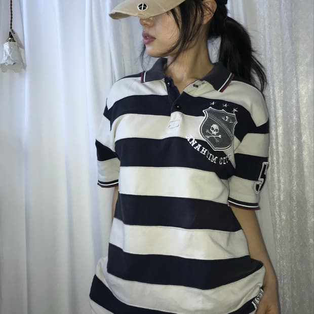 Skull Crest 럭비 폴로 티