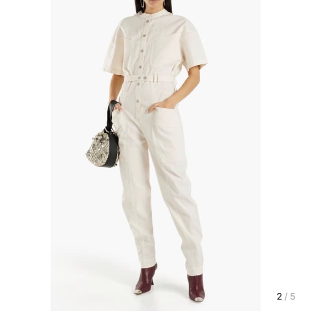 이자벨마랑 벨티드 린넨 블렌드 점프수트