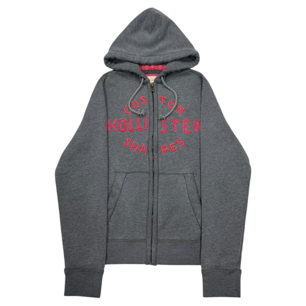 홀리스터 빈티지 Y2K 스펠로고 기모 후드집업 자켓 그레이 L