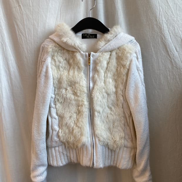 CECIL MCBEE 화이트퍼집업자켓(M)