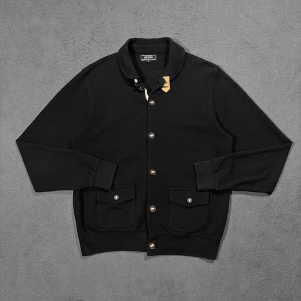 Beams 빔즈 블랙 코튼 가디건