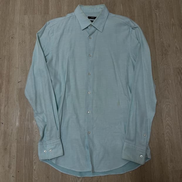 휴고 보스 슬림핏 이집션 코튼 긴팔셔츠 [민트] 39