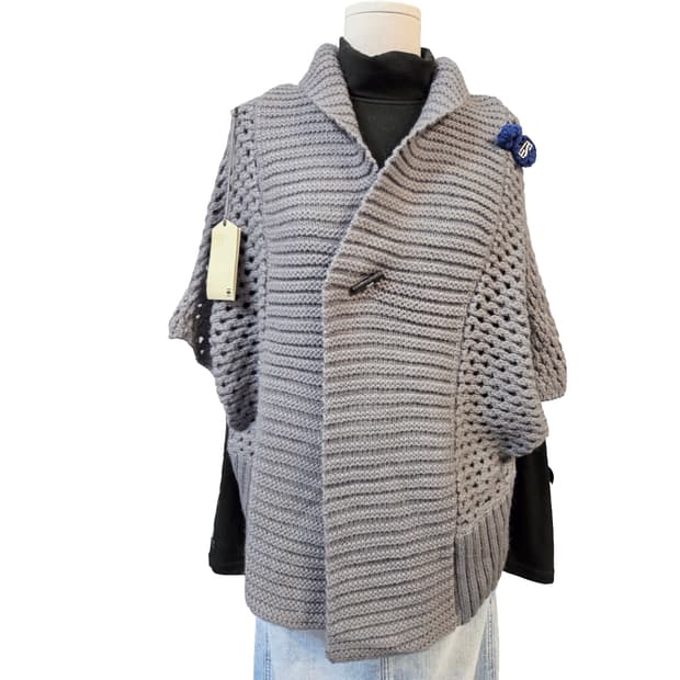 G-STAR회색 니트 망토 가디건(S)