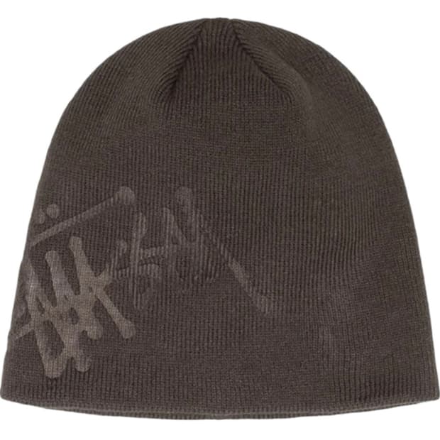 스투시 디보스드 스탁 로고 비니 브라운