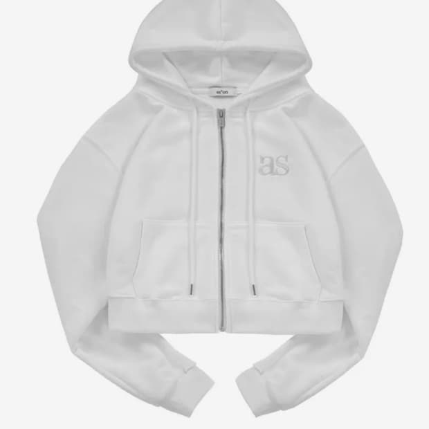 애즈온 베이직 후드집업 화이트