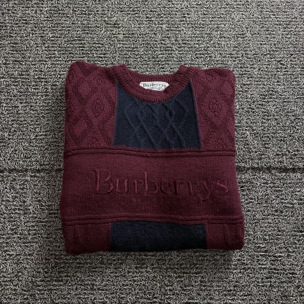 버버리 아카이브 센터 빅로고 울 니트 3041