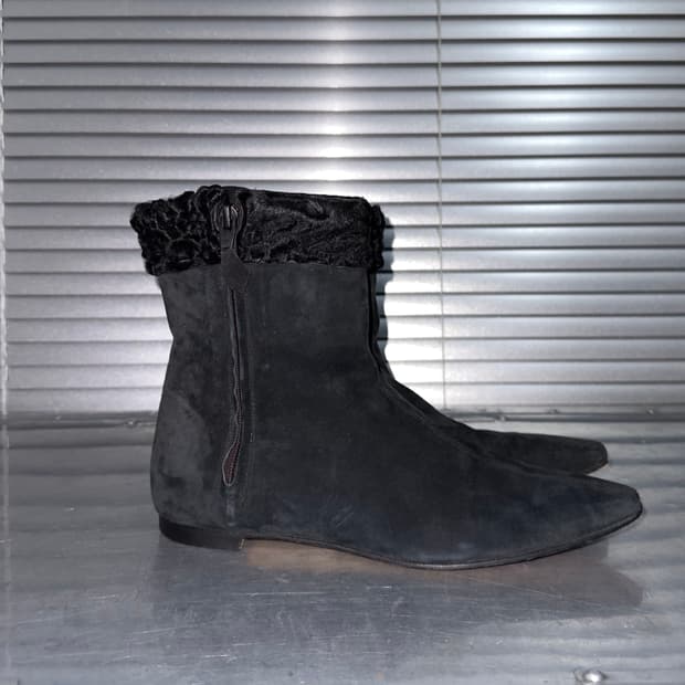 00s 스웨이드 & 카우하이드 마놀로 블라닉 포인트 부츠