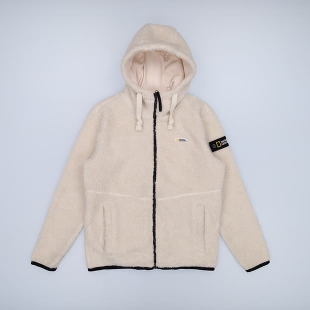 [M] 내셔널지오그래픽 플리스 뽀글이 와펜 후드 집업 자켓 N7067