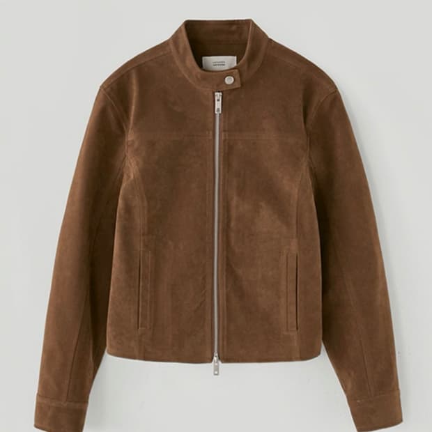 라퍼지 포 우먼 오로 버핑레더 인시전 스웨이드 자켓 브라운