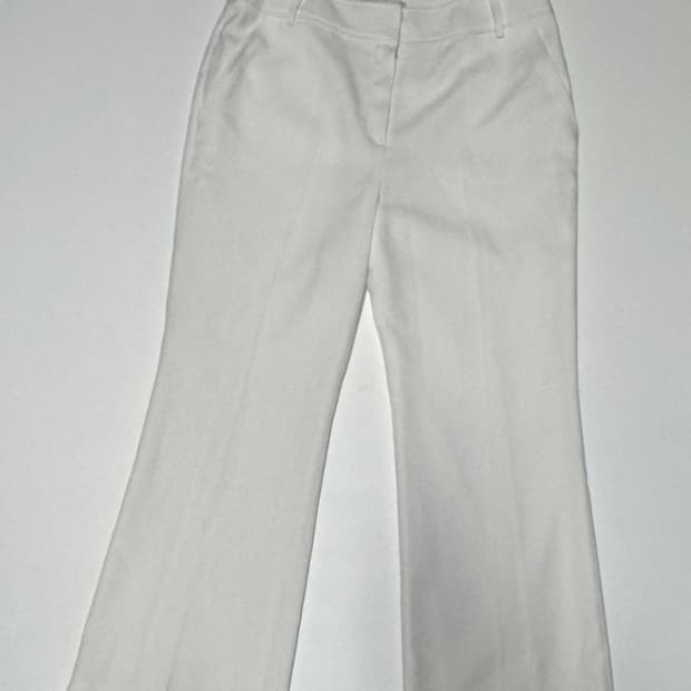 여성 모조에스핀 21년도 폴리 화이트 와이드팬츠 30.7인치