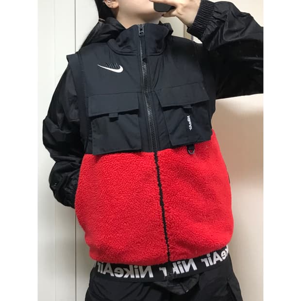 나이키 뽀글이 패딩 조끼 S
