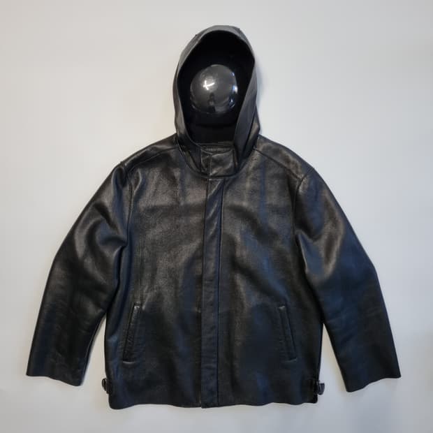 LEE 레더 후드자켓