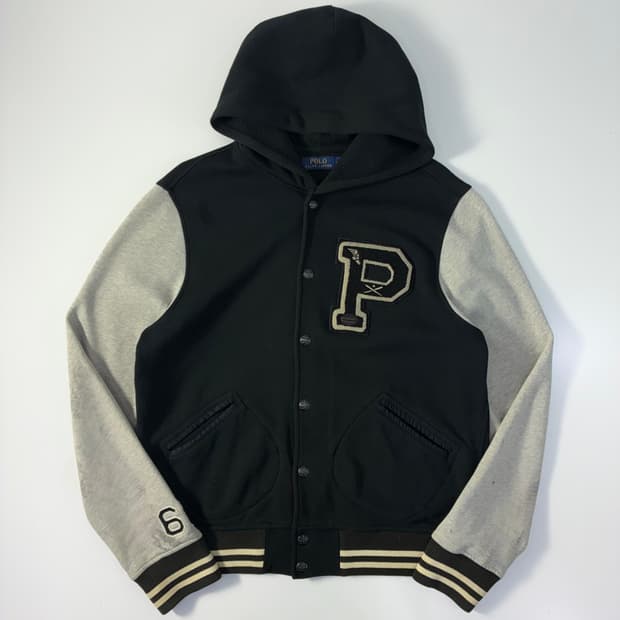 Polo 폴로 랄프로렌 신형 P엠브로이드 레터맨 후드 바시티 자켓
