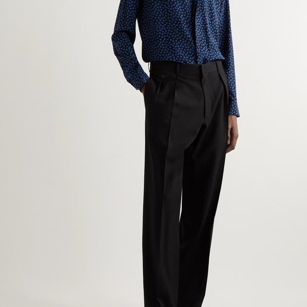 [BTS 지민님 착용] 생로랑 22ss 크러페 블루 폴카닷 셔츠