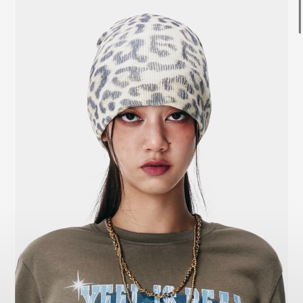 YEEL Leey 레오파드 패턴 비니