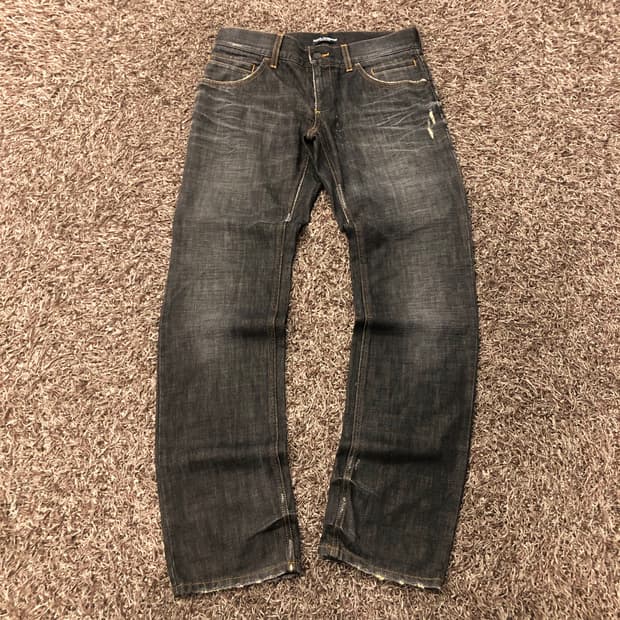 46 돌체앤가바나 아카이브 14 블랙 워싱 디스 데님 팬츠