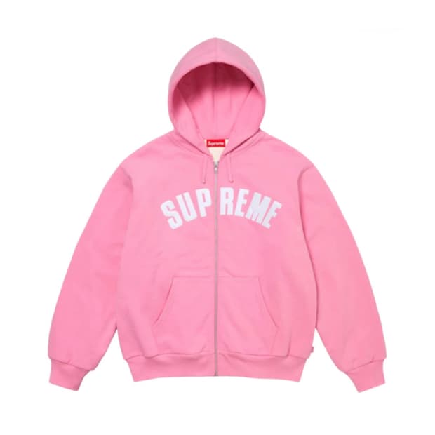 슈프림 아크 써멀 라인드 집업 후드 스웨트셔츠 핑크 - 24FW