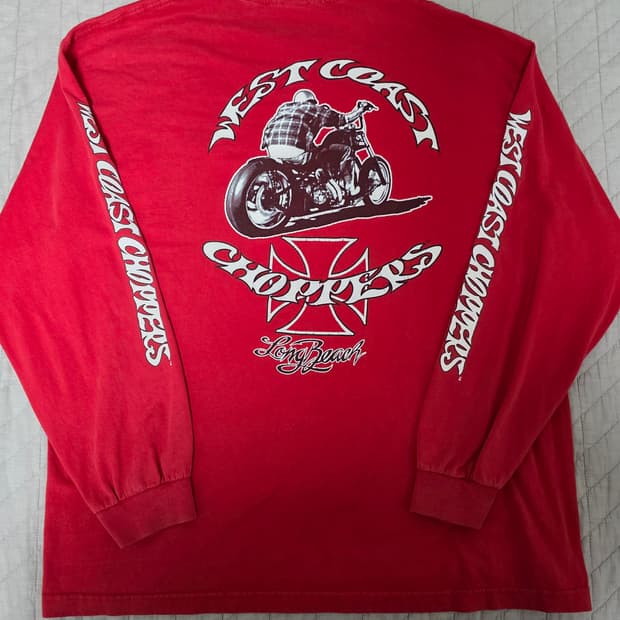 [2XL] 빈티지 WCC 웨스트 코스트 차퍼스 라이더 티셔츠 레드