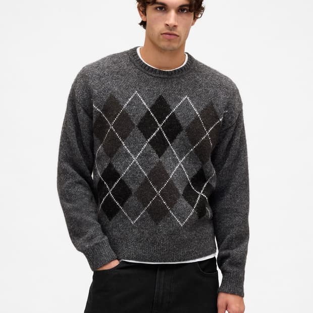 Gap 갭 울 블렌드 아가일 니트 스웨터 새상품